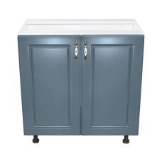 Corp inferior cu 2 usi 80 cm Zebra, Alba/MDF Albastru, fara blat 80 x 82 x 50